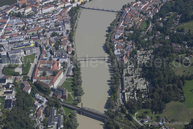 Luftaufnahme Passau Inn in Passau | Niederbayern, Bayern