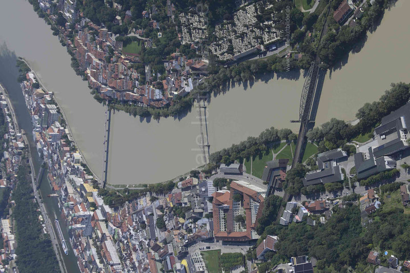 Luftaufnahme Passau Inn in Passau | Niederbayern, Bayern