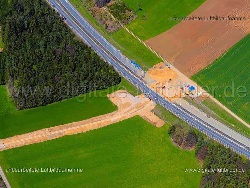Luftaufnahme Autobahn A6 bei Poppberg in Poppberg | Oberpfalz, Bayern