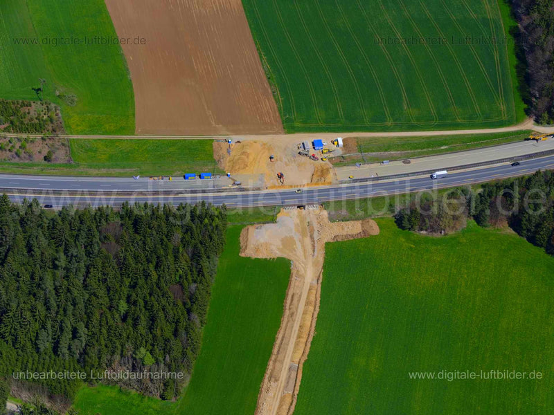 Luftaufnahme Autobahn A6 bei Poppberg in Poppberg | Oberpfalz, Bayern