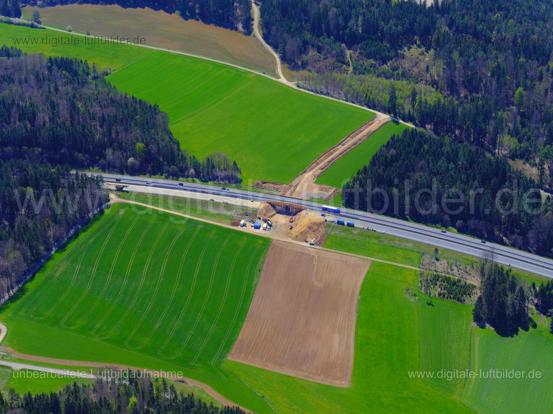Luftaufnahme Autobahn A6 bei Poppberg in Poppberg | Oberpfalz, Bayern
