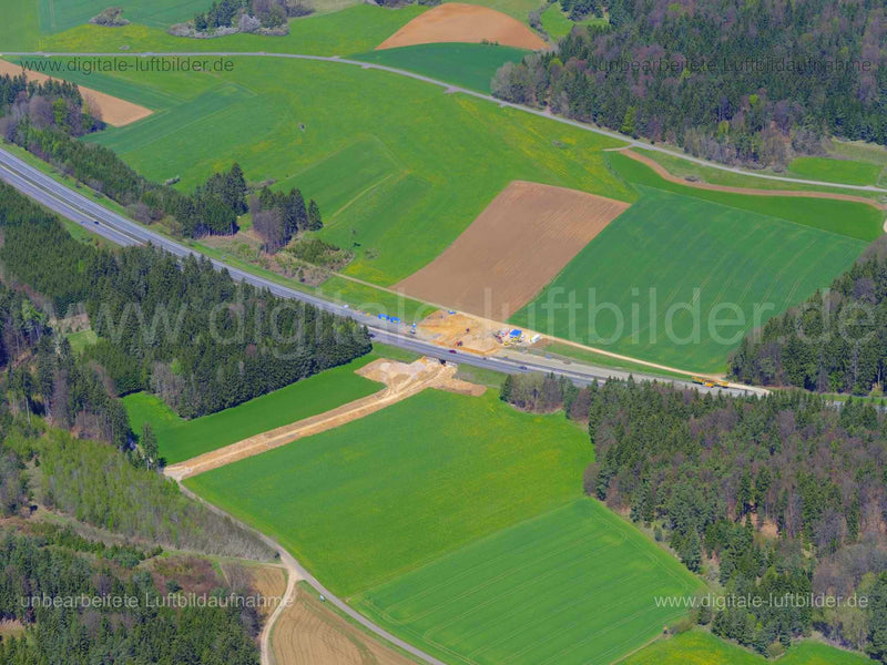 Luftaufnahme Autobahn A6 bei Poppberg in Poppberg | Oberpfalz, Bayern