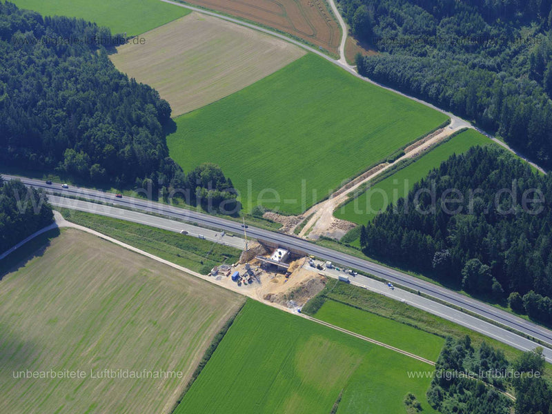 Luftaufnahme Baustelle Autobahn A6 bei Poppberg in Poppberg | Oberpfalz, Bayern