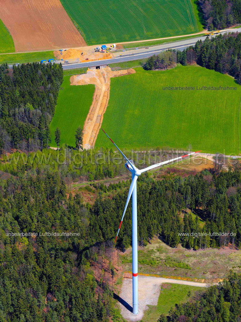 Luftaufnahme Windrad bei Poppberg in Poppberg | Oberpfalz, Bayern