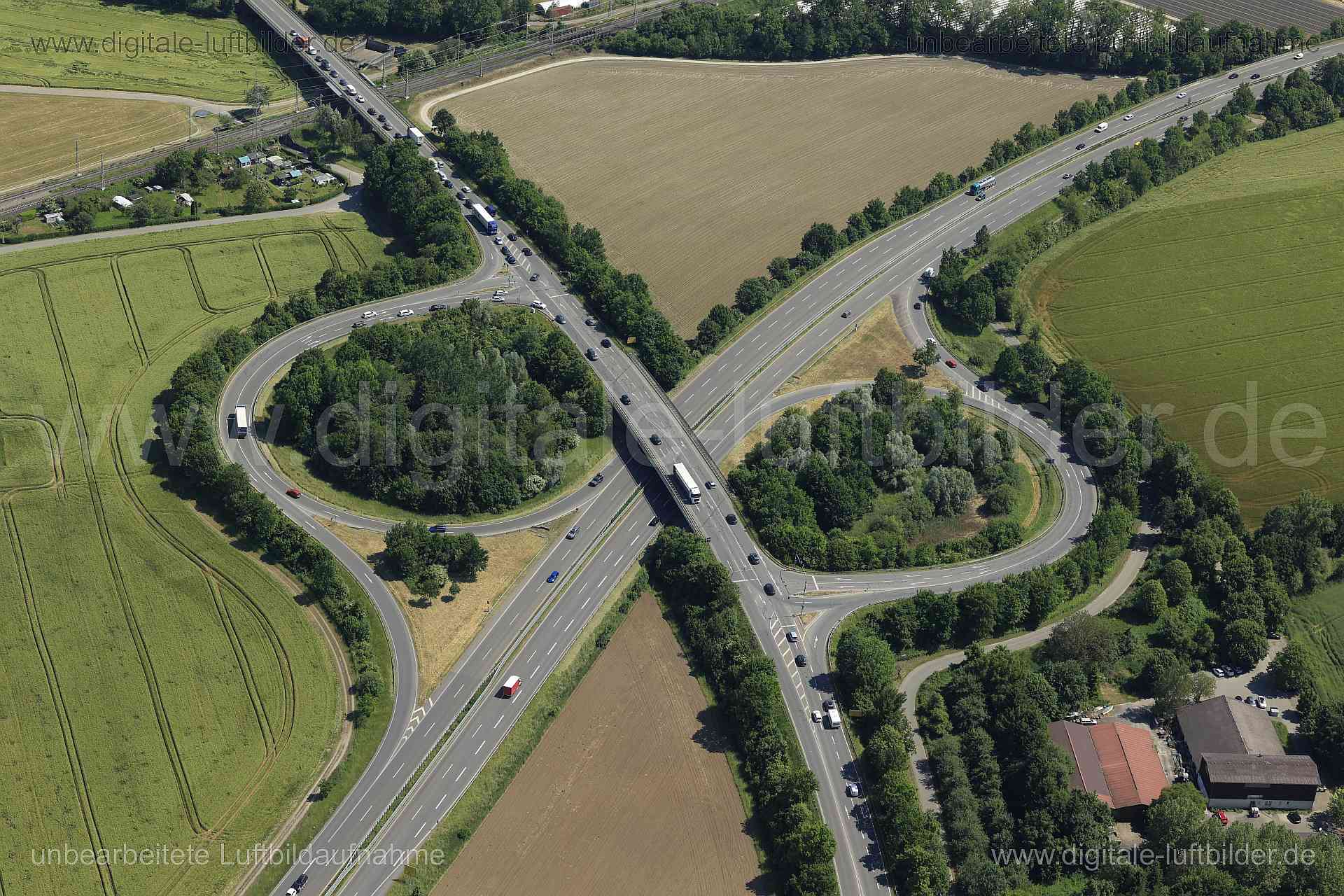 Luftaufnahme Bundesstraße B30 in Ravensburg | Raensburg, Baden-Württemberg