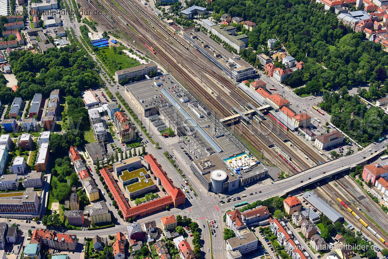 Luftaufnahme Hauptbahnhof in Regensburg | Oberpfalz, Bayern