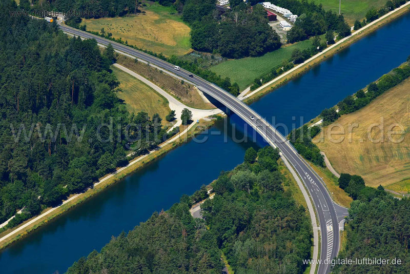 Luftaufnahme Kanalbrücke bei Rednitzhembach in Roth | Mittelfranken, Bayern