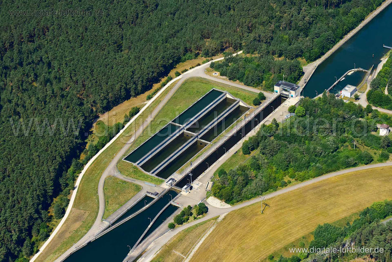 Luftaufnahme Schleuse Leerstetten in Roth | Mittelfranken, Bayern