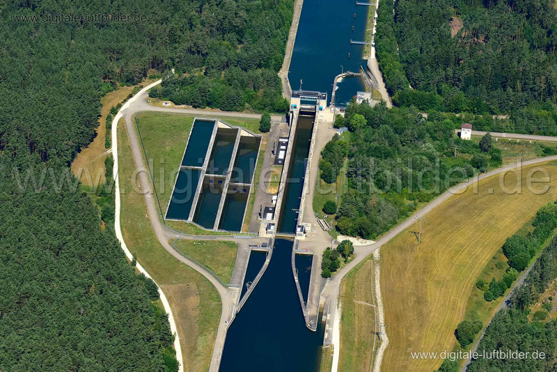 Luftaufnahme Schleuse Leerstetten in Roth | Mittelfranken, Bayern