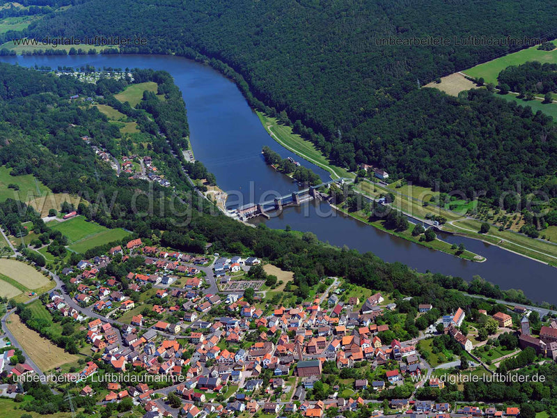 Luftaufnahme Wasserkraftwerk Rothenfels in Rothenfels | Unterfranken, Bayern