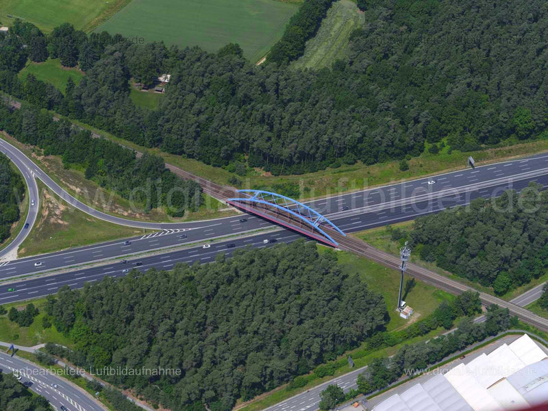 Luftaufnahme Autobahnbrücke A9 bei Schnaittach in Schnaittach | Mittelfranken, Bayern
