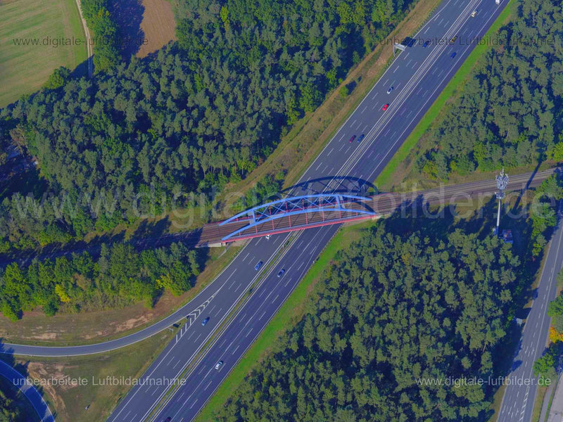 Luftaufnahme Brückenbau Autobahn A9 bei Schnaittach in Schnaittach | Mittelfranken, Bayern