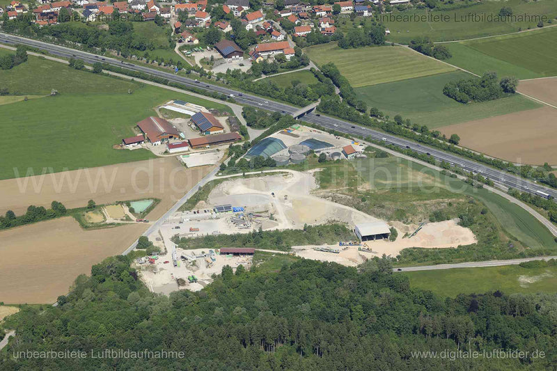 Luftaufnahme Autobahn A96 in Schöffelding | Oberbayern, Bayern
