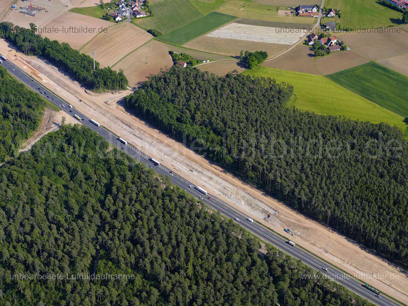 Luftaufnahme Autobahn A6 bei Schwabach in Schwabach | Mittelfranken, Bayern