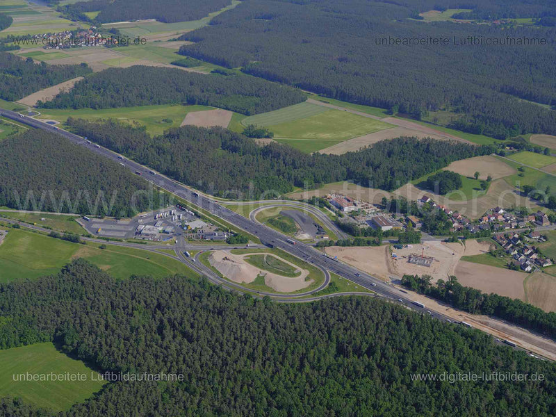 Luftaufnahme Autobahn A6 bei Schwabach in Schwabach | Mittelfranken, Bayern
