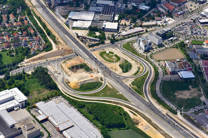 Luftaufnahme Autobahnausfahrt A6 Schwabach-Süd in Schwabach | Mittelfranken, Bayern