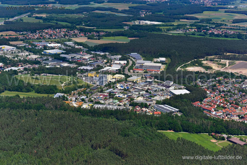 Luftaufnahme Gewerbegiebt in Schwabach | Mittelfranken, Bayern
