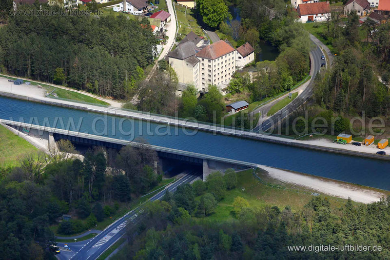 Luftaufnahme Kanalbrücke Neuses in Schwabach | Mittelfranken, Bayern
