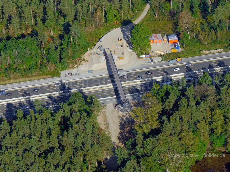 Luftaufnahme Brückebau Autobahn A3 bei Schwaig in Schwaig b. Nürnberg | Mittelfranken, Bayern