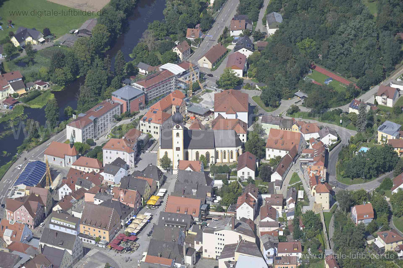 Luftaufnahme St. Jakob Kirche in Schwandorf | Oberpfalz, Bayern