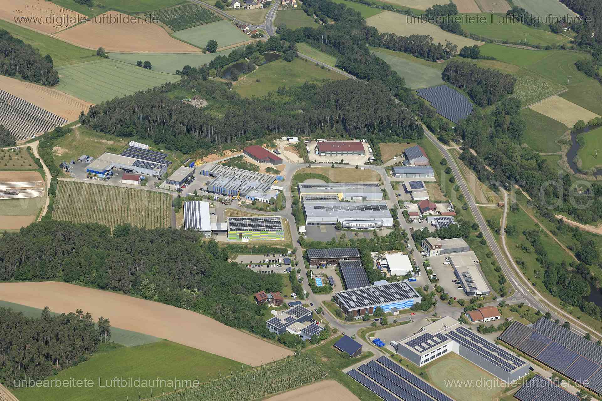 Luftaufnahme Gewerbepark Hügelmühle in Spalt | Mittelfranken, Bayern