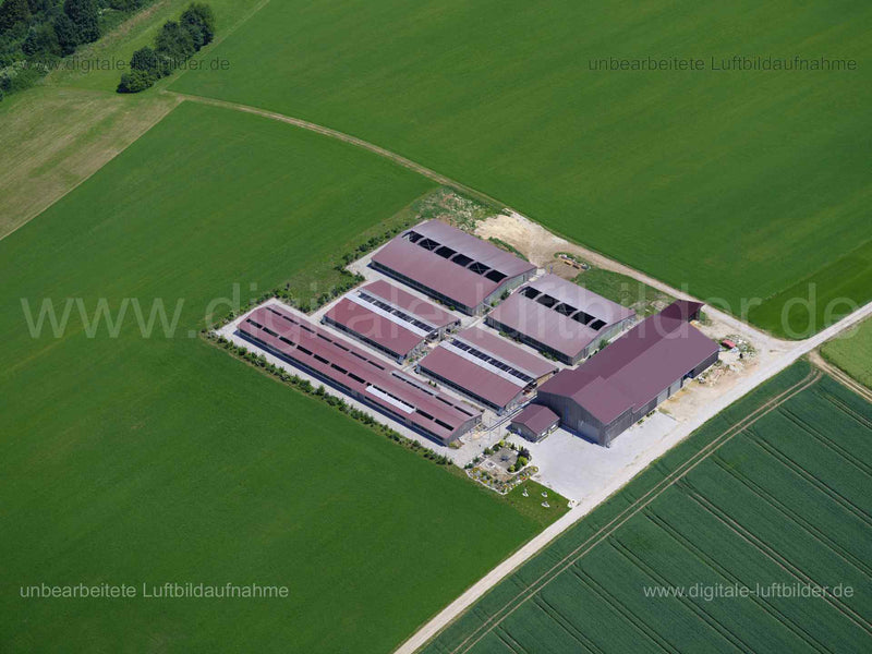 Luftaufnahme Schweinezucht bei Bechthal in Thalmässing | Mittelfranken, Bayern
