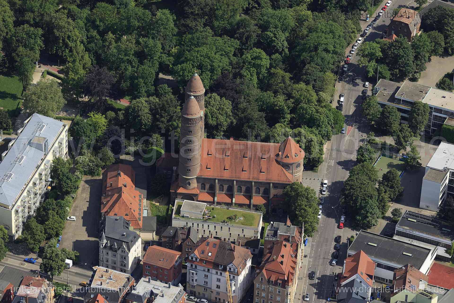 Luftaufnahme Pauluskirche in Ulm | Ulm, Baden-Württemberg