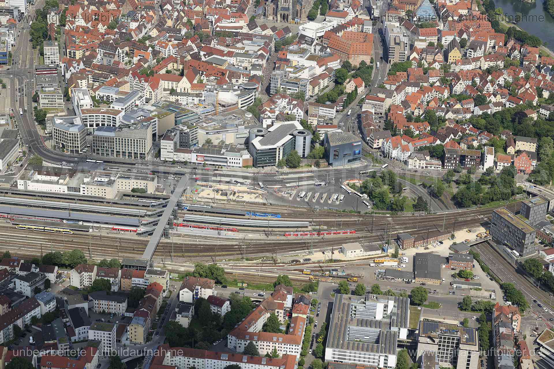 Luftbild Ulm Hauptbahnhof, Ulm