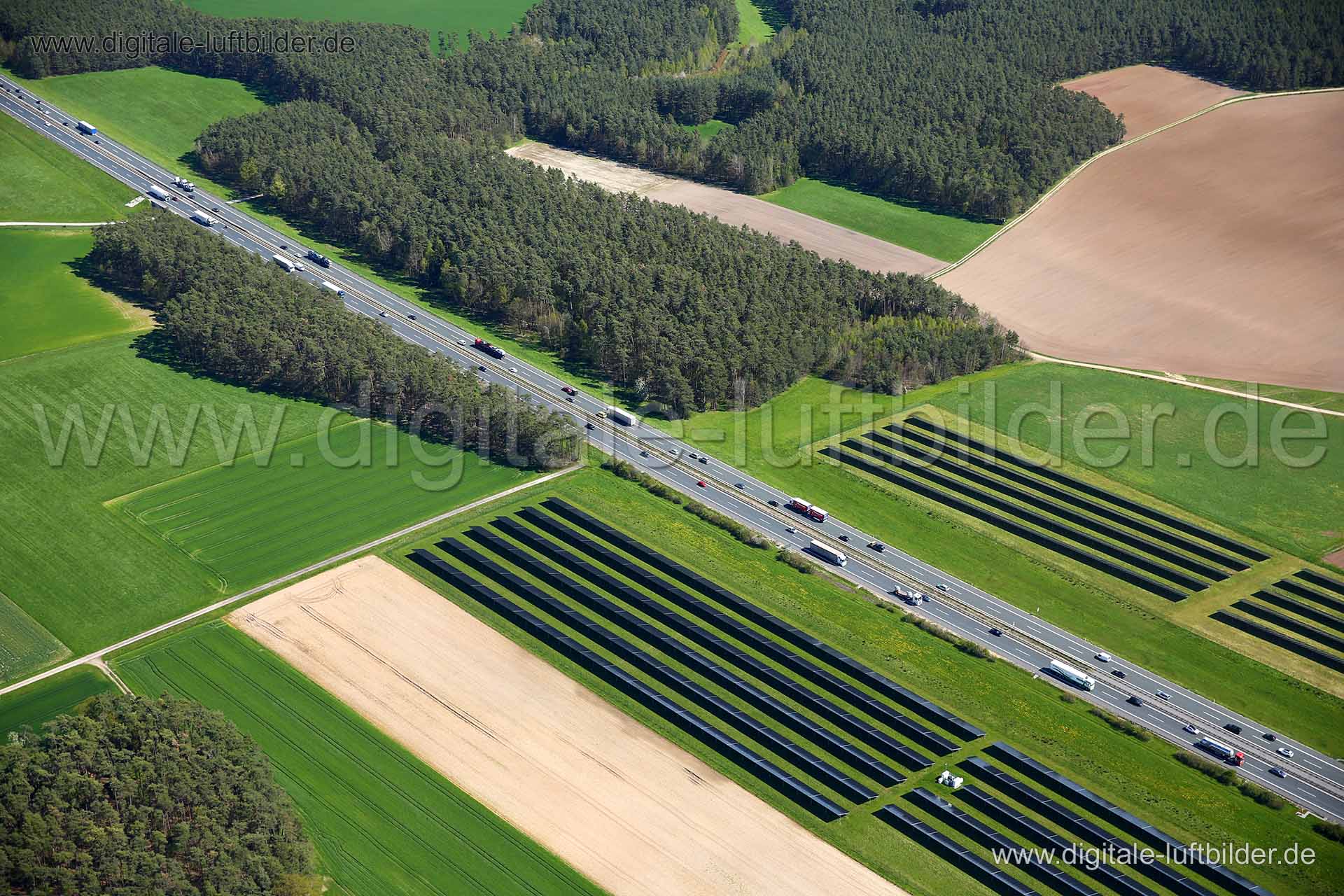 Luftaufnahme Autobahn in unbekannt | Mittelfranken, Bayern