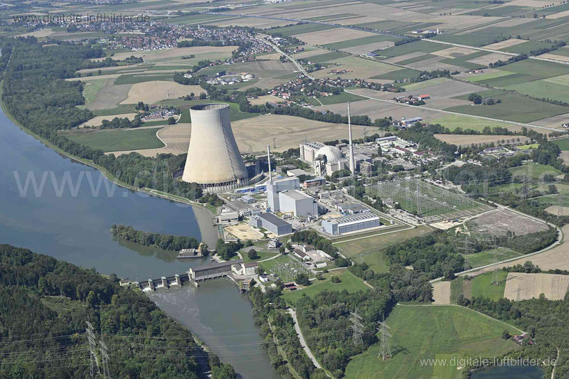Luftaufnahme Kernkraftwerk Isar in Unterahrain | Niederbayern, Bayern