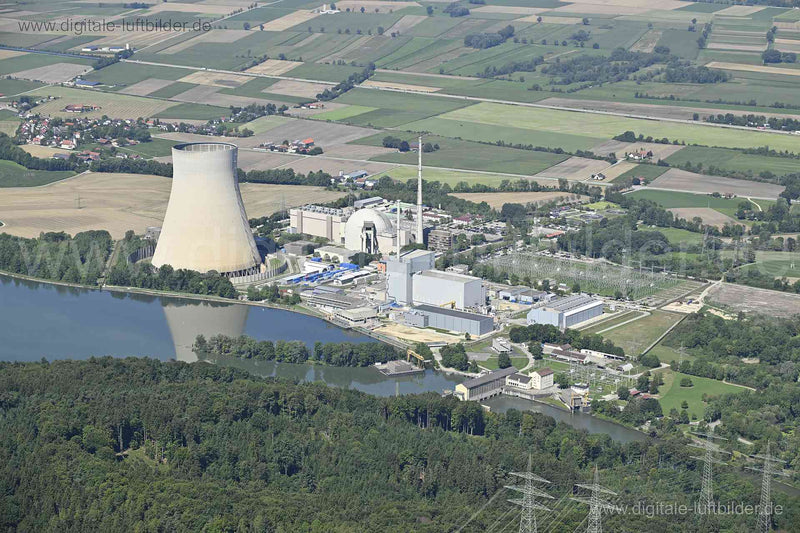 Luftaufnahme Kernkraftwerk Isar in Unterahrain | Niederbayern, Bayern
