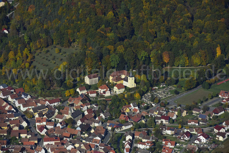 Luftaufnahme Schloss Unterleinleiter in Unterleinleitner | Oberfranken, Bayern