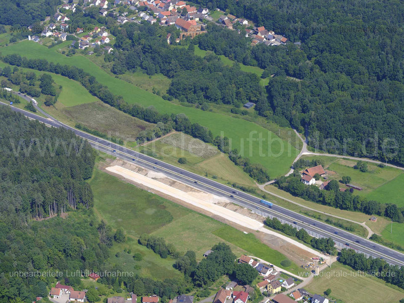 Luftaufnahme Autobahnbaustelle bei Unterölsbach in Unterölsbach | Oberpfalz, Bayern