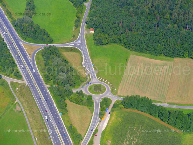 Luftaufnahme Kreisverkehr bei Unterölsbach in Unterölsbach | Oberpfalz, Bayern