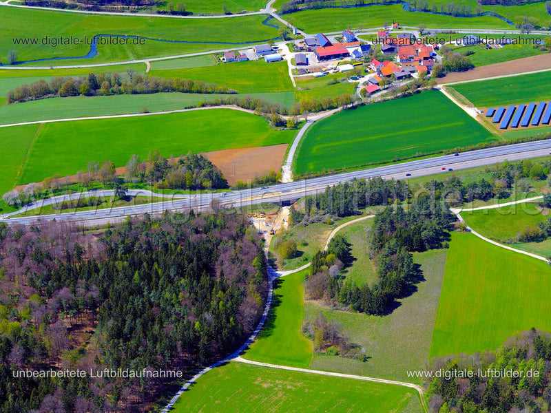 Luftaufnahme Autobahn A3 bei Velburg in Velburg | Oberpfalz, Bayern