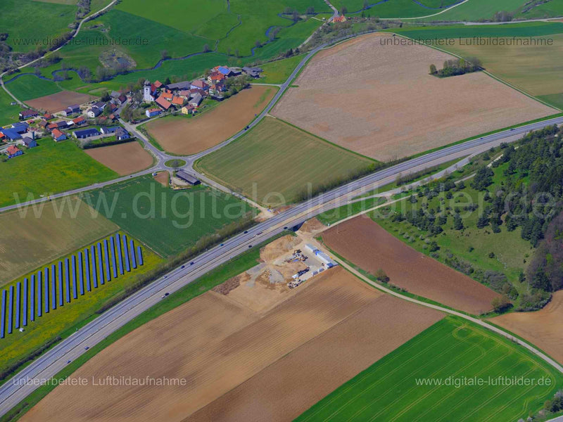 Luftaufnahme Autobahn A6 bei Velburg in Velburg | Oberpfalz, Bayern