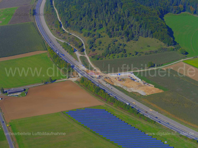 Luftaufnahme Baustelle Autobahn A6 bei Velburg in Velburg | Oberpfalz, Bayern