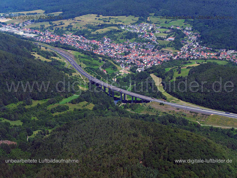 Luftaufnahme Kauppenbrücke in Waldaschaff | Unterfranken, Bayern