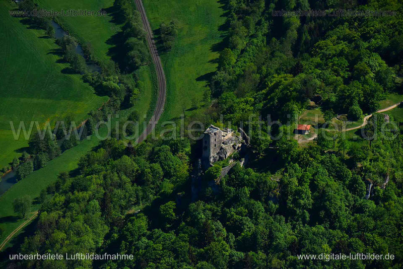 Luftaufnahme Burgruine Neideck in Wiesenttal | Oberfranken, Bayern