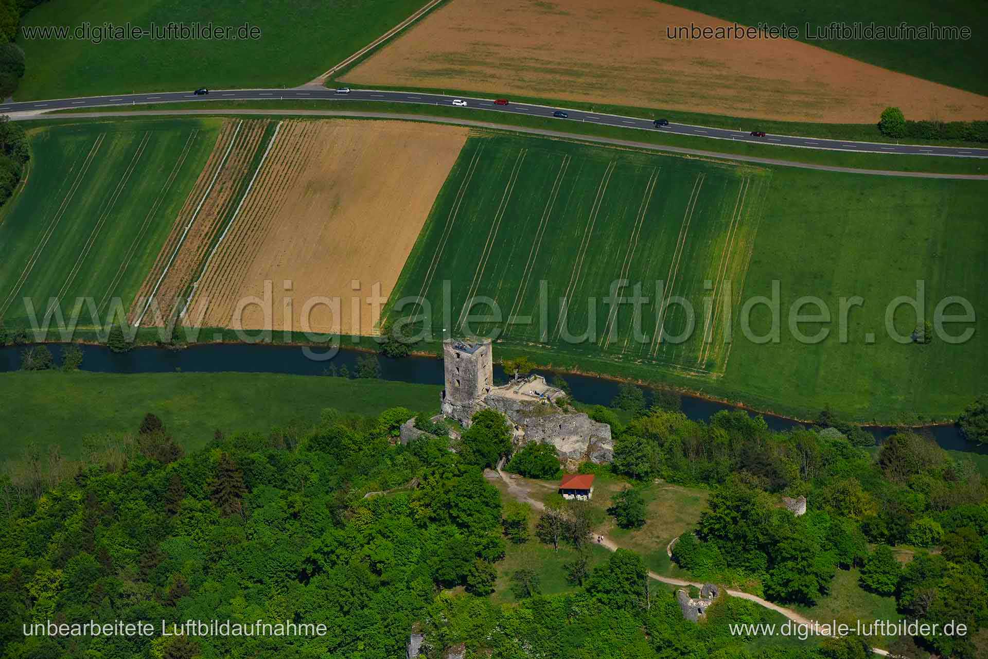 Luftaufnahme Burgruine Neideck in Wiesenttal | Oberfranken, Bayern