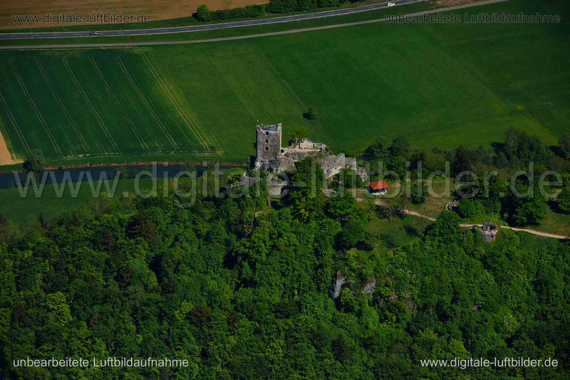 Luftaufnahme Burgruine Neideck in Wiesenttal | Oberfranken, Bayern