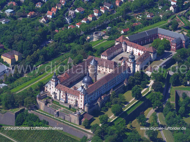 Luftaufnahme Festung Marienberg in Würzburg | Unterfranken, Bayern