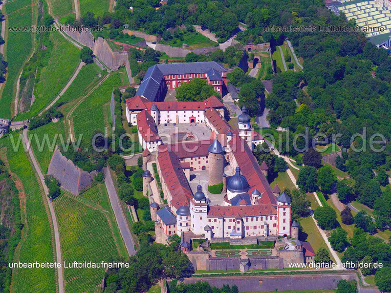 Luftaufnahme Festung Marienberg in Würzburg | Unterfranken, Bayern