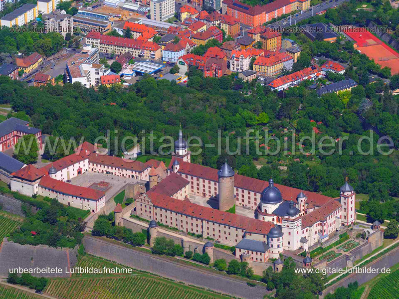 Luftaufnahme Festung Marienberg in Würzburg | Unterfranken, Bayern