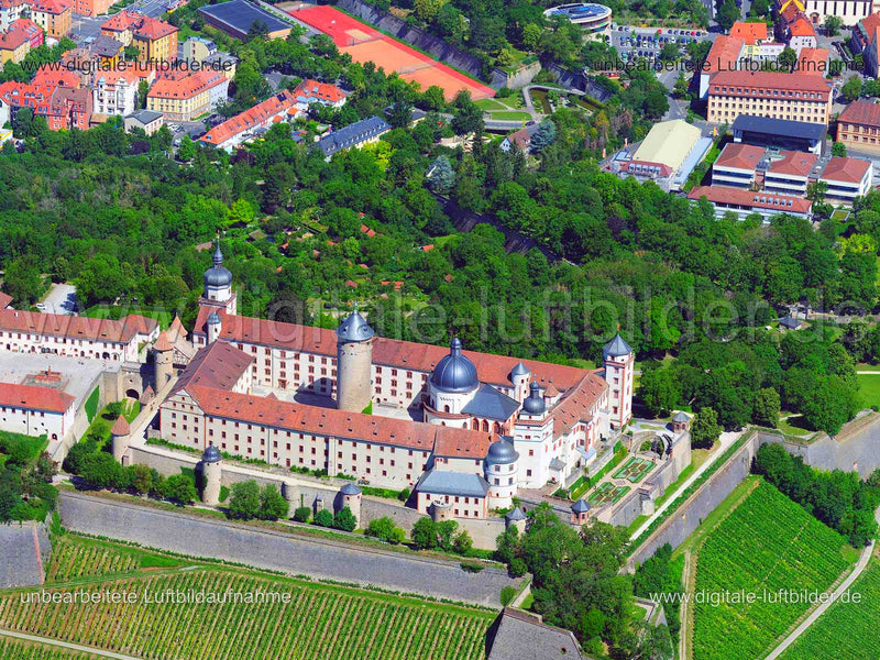 Luftaufnahme Festung Marienberg in Würzburg | Unterfranken, Bayern