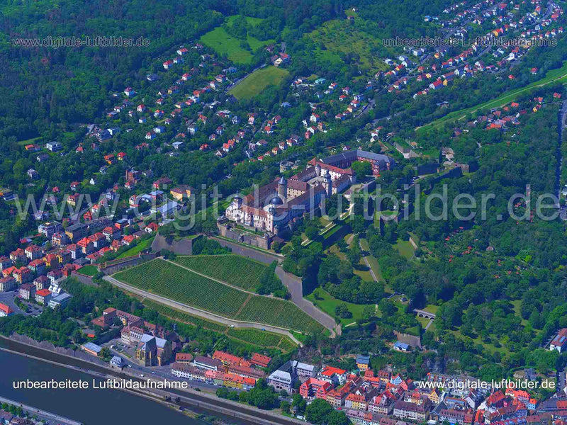 Luftaufnahme Festung Marienberg in Würzburg | Unterfranken, Bayern