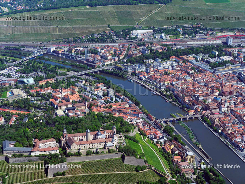 Luftaufnahme Festung Marienberg in Würzburg | Unterfranken, Bayern