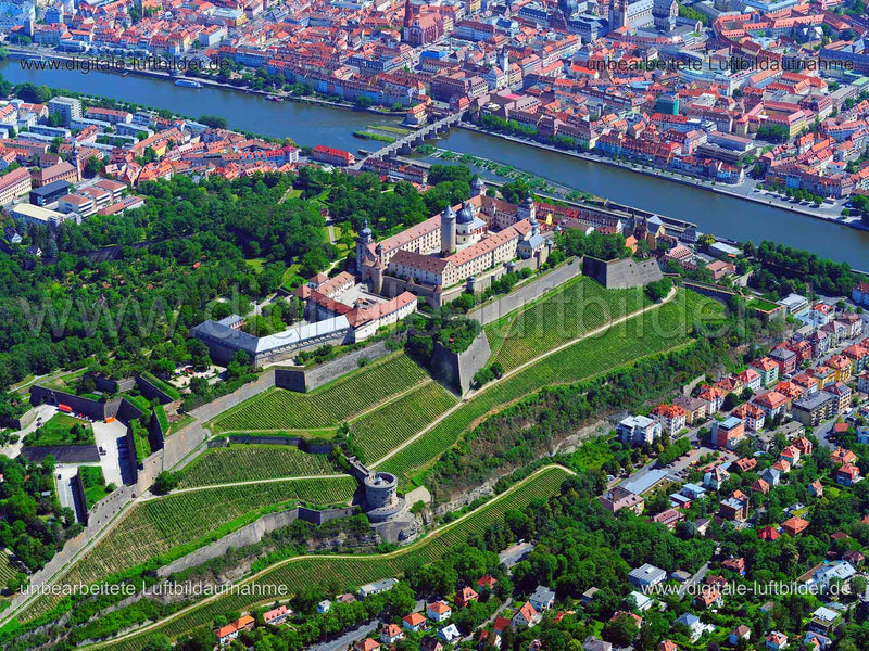 Luftaufnahme Festung Marienberg in Würzburg | Unterfranken, Bayern