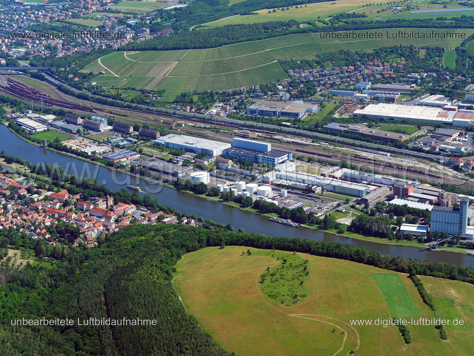 Luftaufnahme Neuer Hafen Würzburg in Würzburg | Unterfranken, Bayern