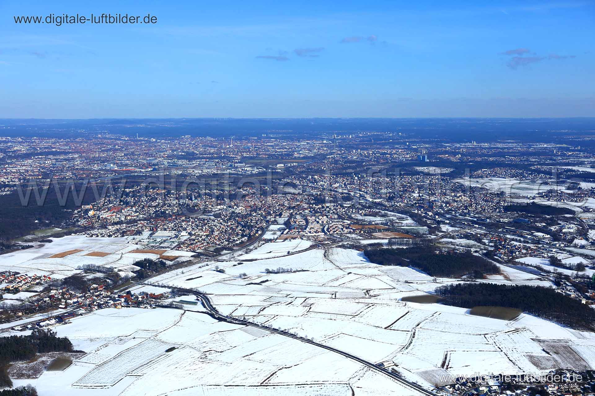 Luftaufnahme Panorama in Zirndorf | Mittelfranken, Bayern